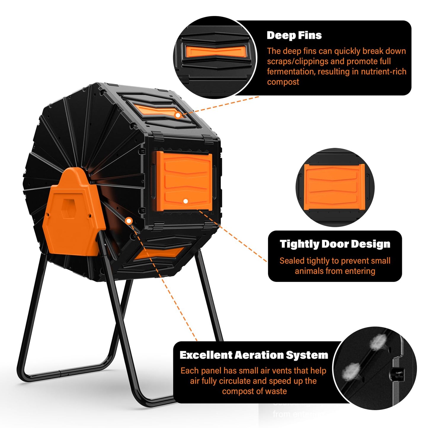 Marcytop Outdoor Compost Tumbler 22.5 Gallon