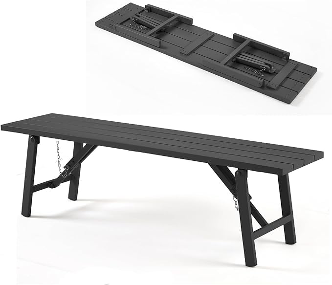 Marcytop Outdoor Folding Benches,Black