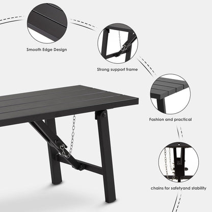 Marcytop Outdoor Folding Benches,Black