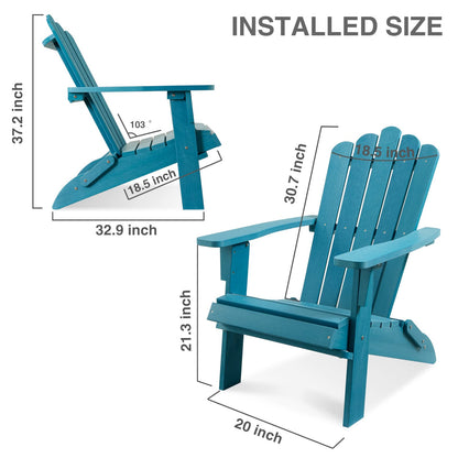 Marcytop Folding Adirondack Chair Blue